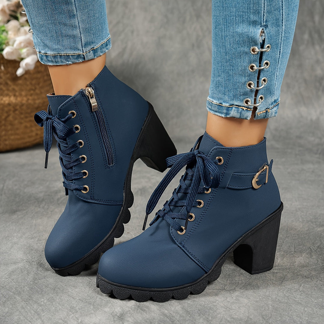 Ember - Lace Up Buckle Ankle Boot