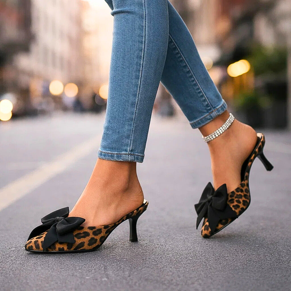 Sienna - Leopard Bow Heels