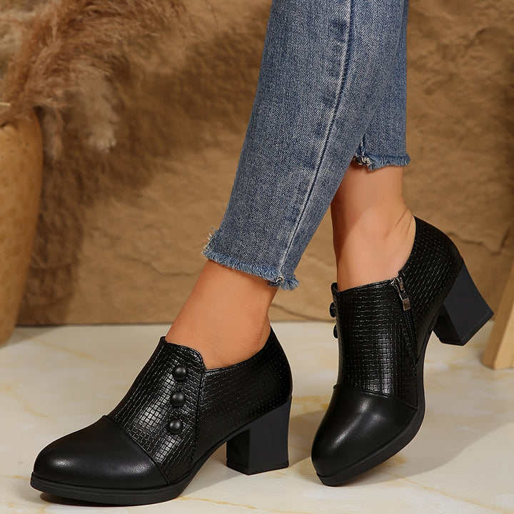 Vivienne - Pointed-Toe Block Heel Pumps
