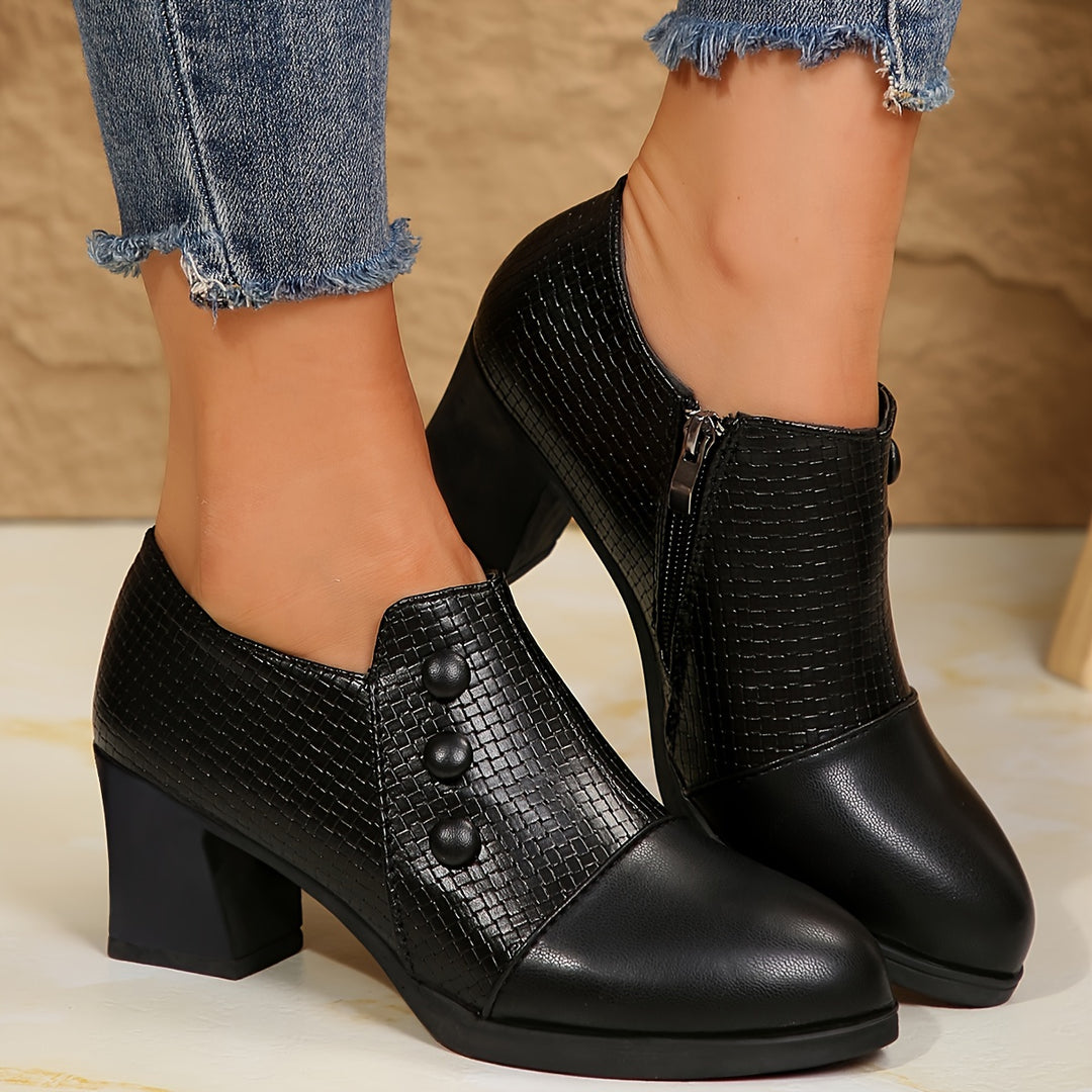 Vivienne - Pointed-Toe Block Heel Pumps