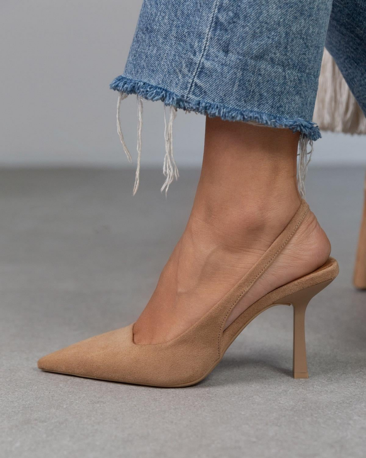 Aria - Pointed Toe Slingback Heels