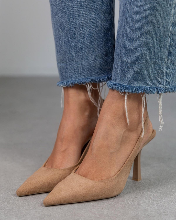 Aria - Pointed Toe Slingback Heels
