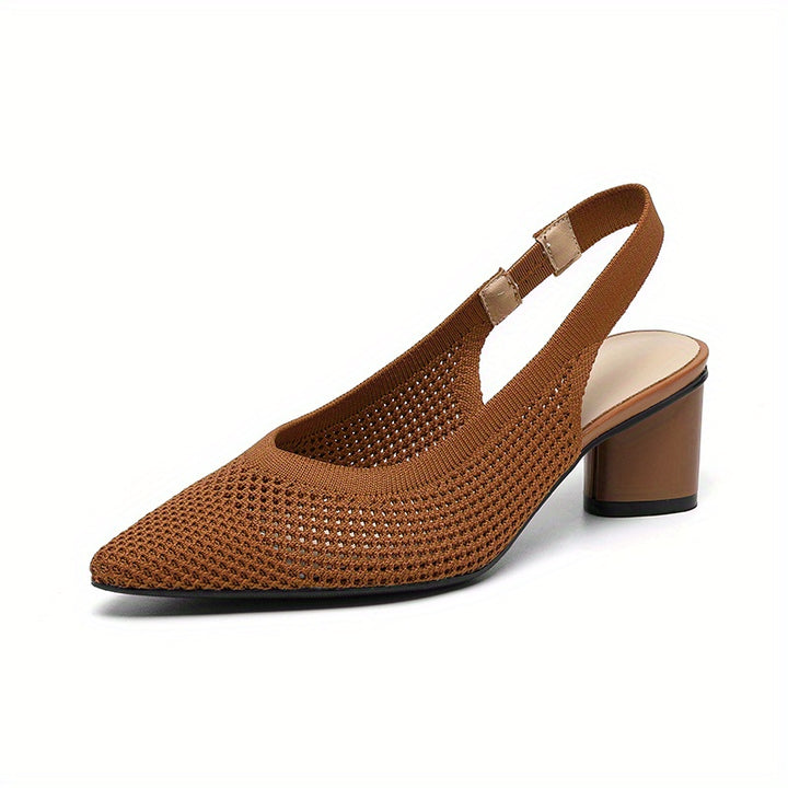 Vivienne - Woven Slingback Block Heels