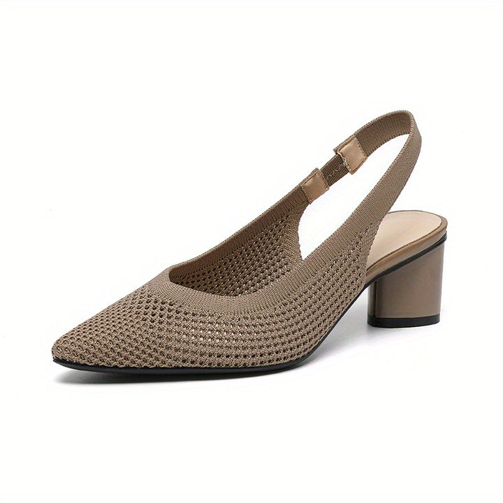 Vivienne - Woven Slingback Block Heels
