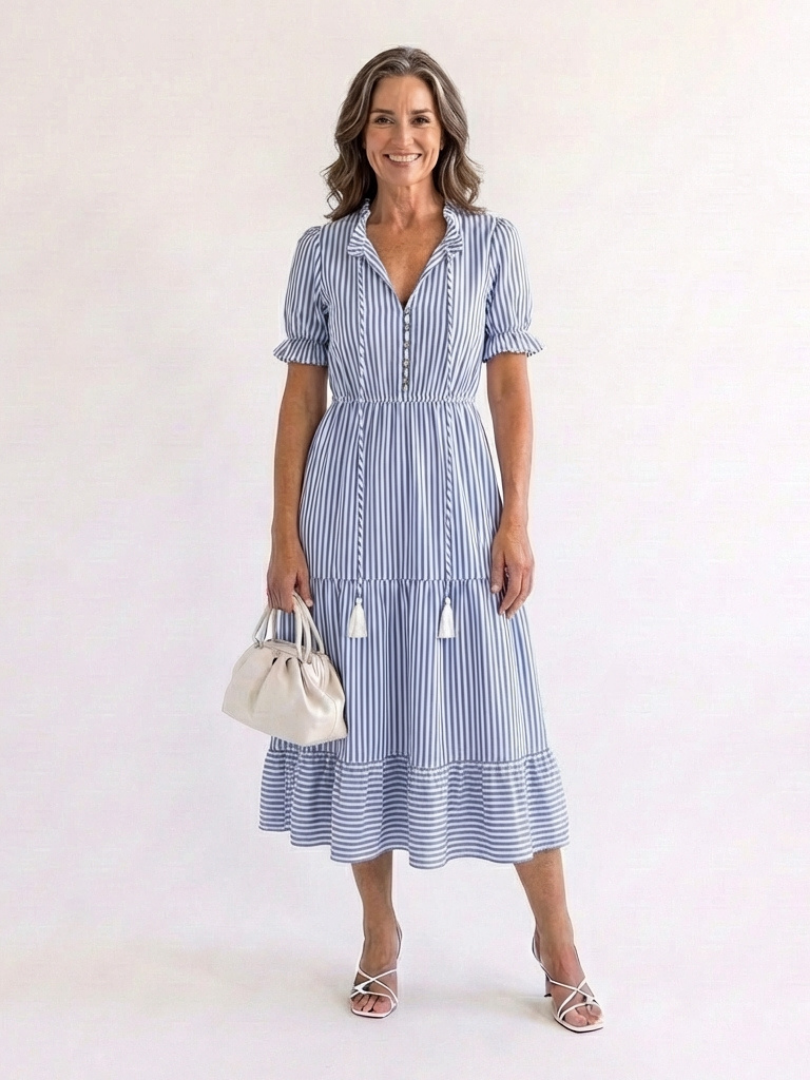 Dakota - V-Neck Layered Tiered Midi Dress