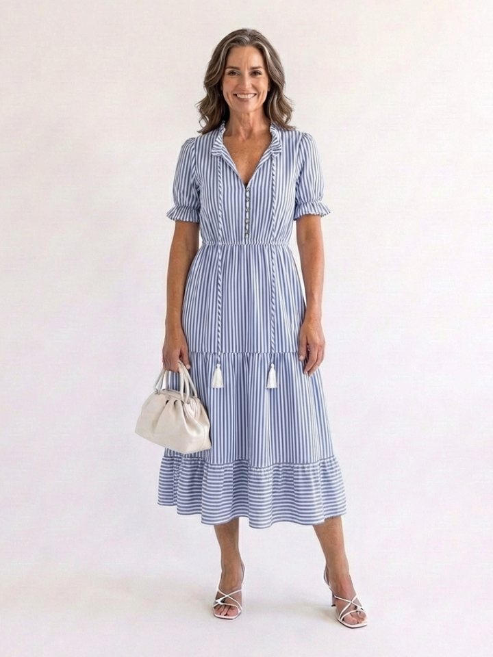 Dakota - V-Neck Layered Tiered Midi Dress