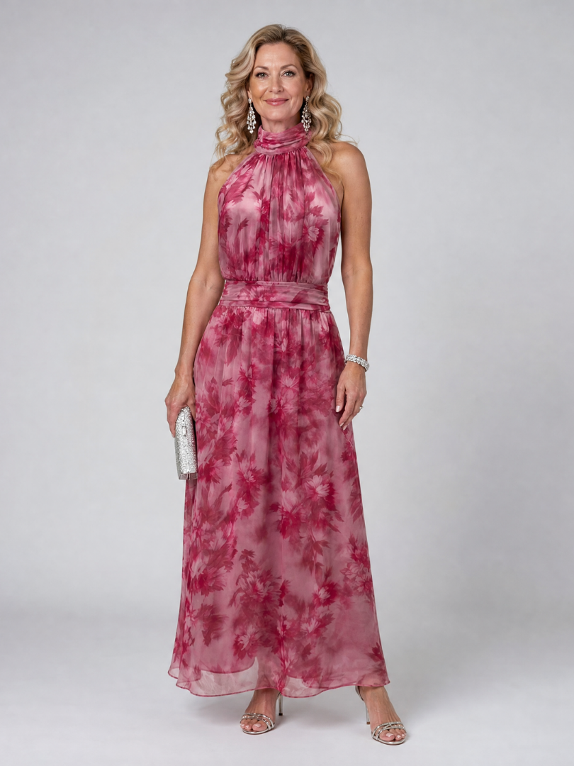 Avien - Soft Halter Neck Midi Dress