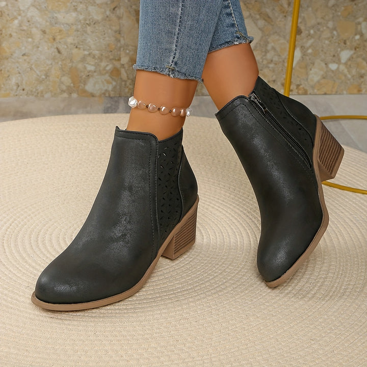 Mila - Block Heel Ankle Boots