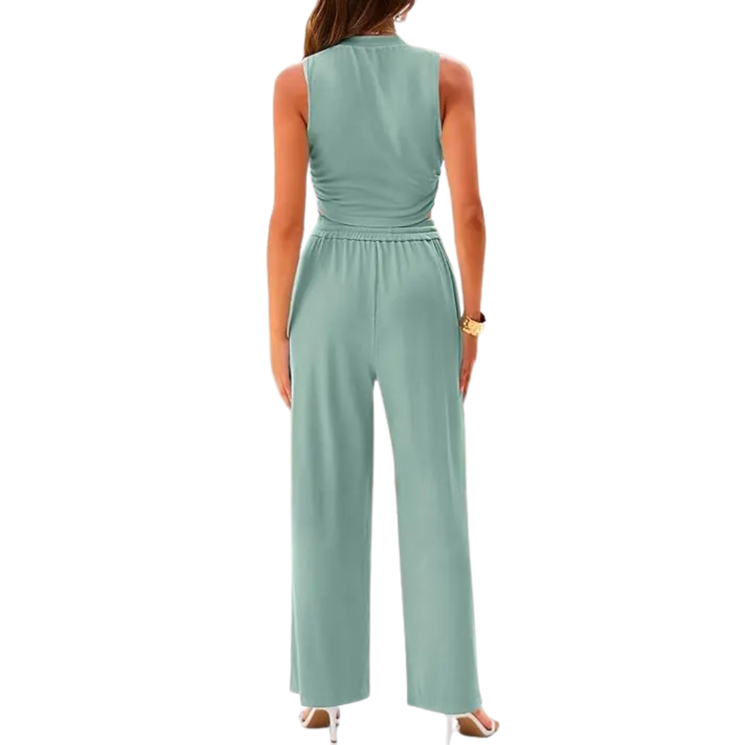 Nella - Ribbed Knit Sleeveless Lounge Set
