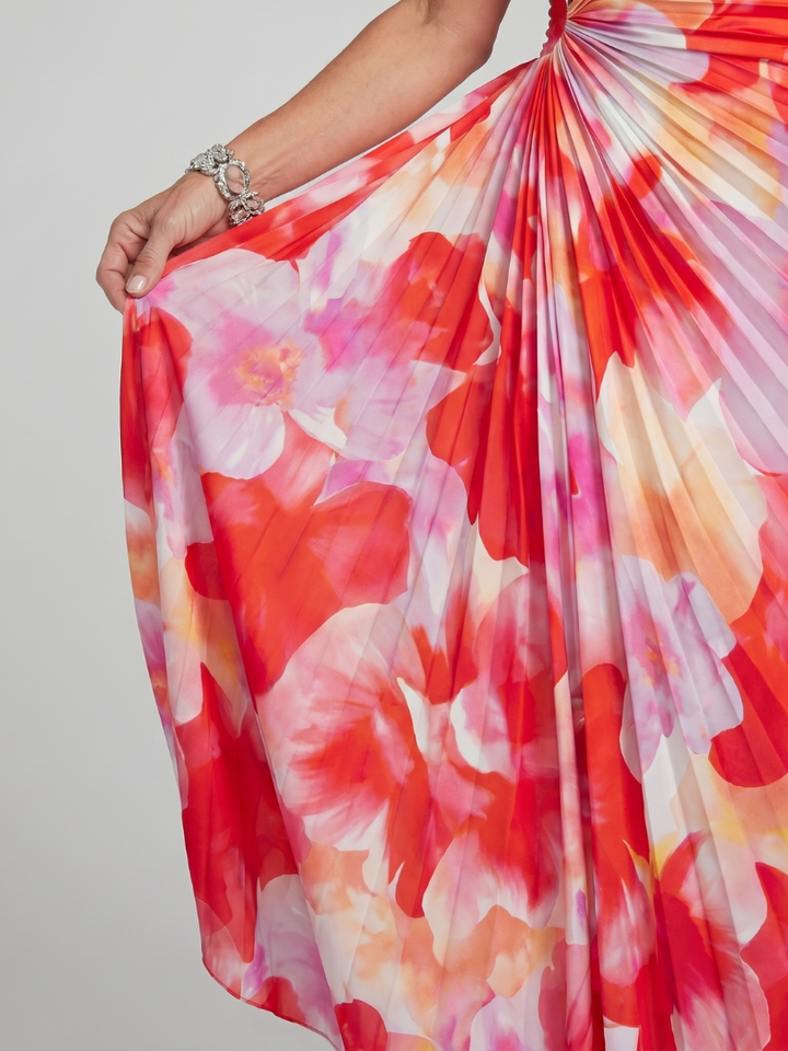 Taya - One Shoulder Pleated Bodice Maxi Dress