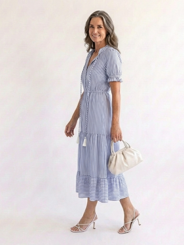 Dakota - V-Neck Layered Tiered Midi Dress