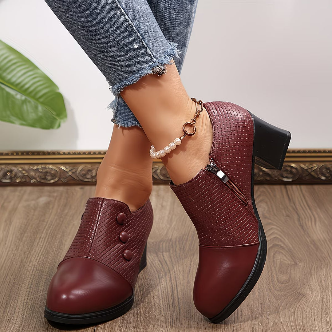 Vivienne - Pointed-Toe Block Heel Pumps