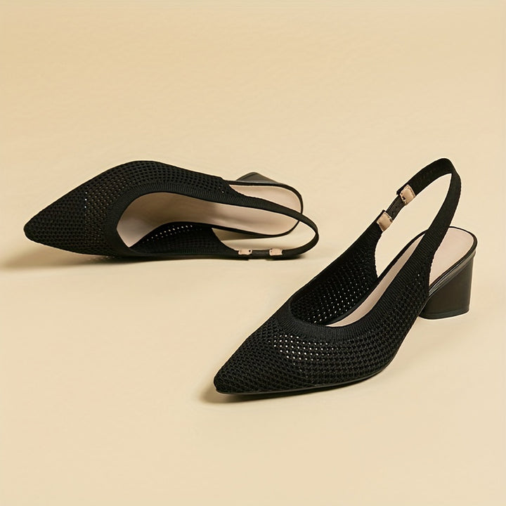 Vivienne - Woven Slingback Block Heels