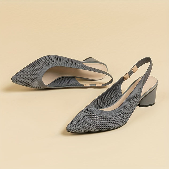 Vivienne - Woven Slingback Block Heels