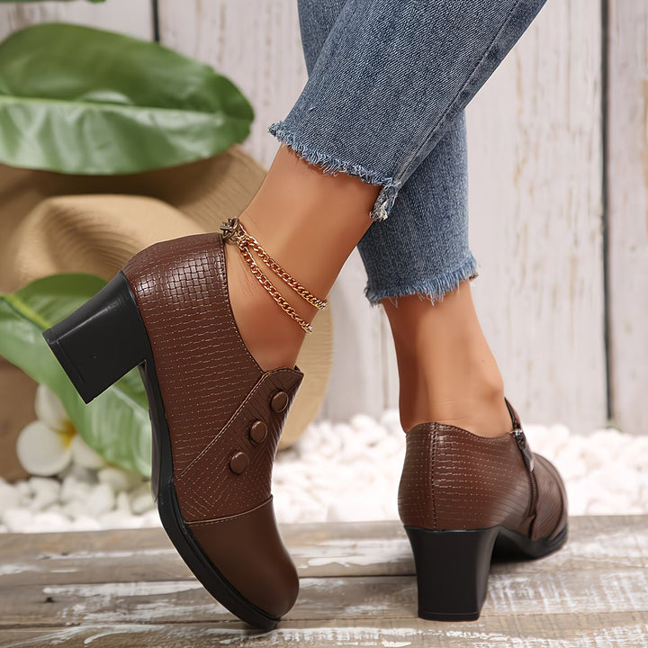 Vivienne - Pointed-Toe Block Heel Pumps