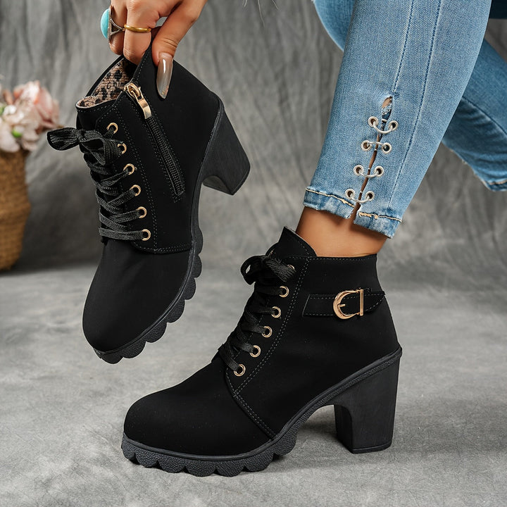 Ember - Lace Up Buckle Ankle Boot