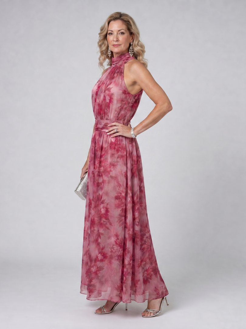 Avien - Soft Halter Neck Midi Dress