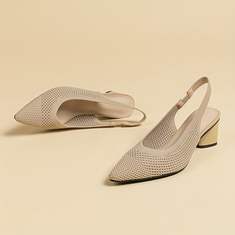 Vivienne - Woven Slingback Block Heels