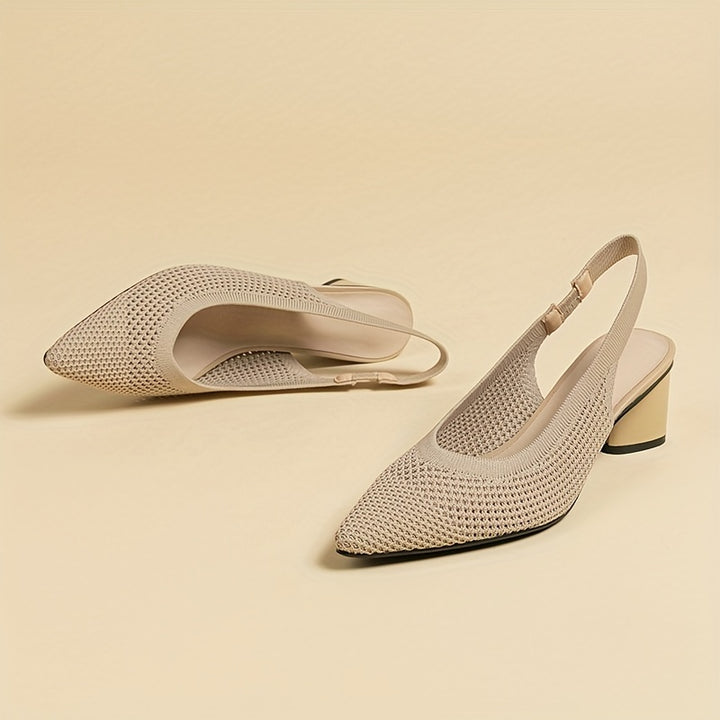 Vivienne - Woven Slingback Block Heels