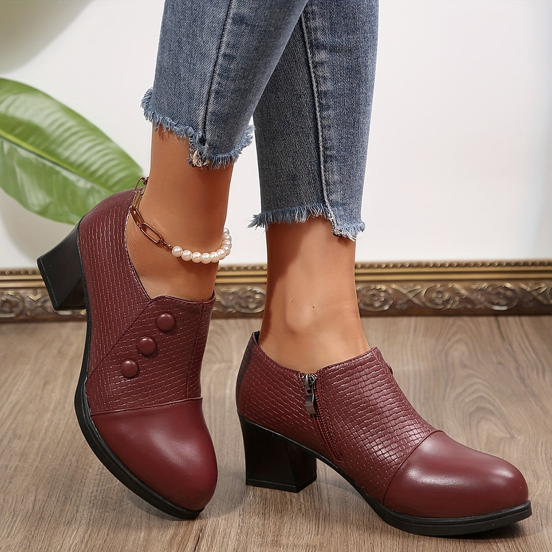 Vivienne - Pointed-Toe Block Heel Pumps