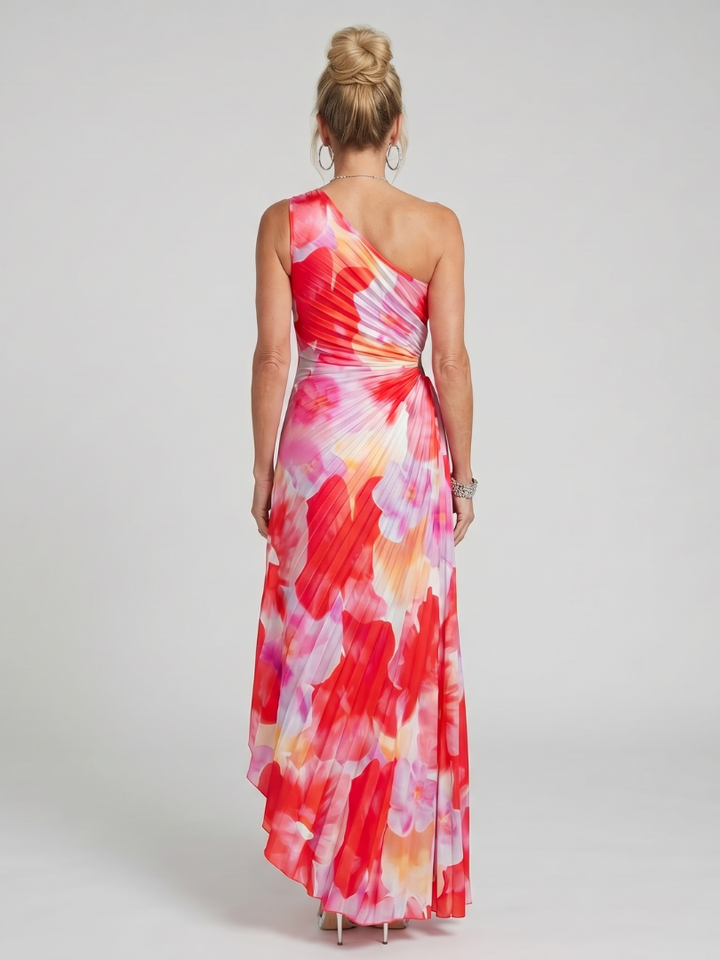Taya - One Shoulder Pleated Bodice Maxi Dress