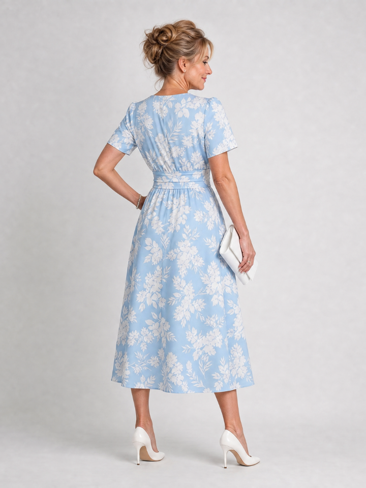 Marion - Floral Print V-Neck Midi Dress