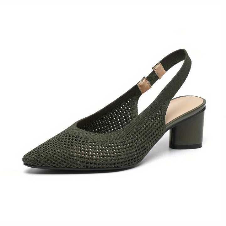 Vivienne - Woven Slingback Block Heels