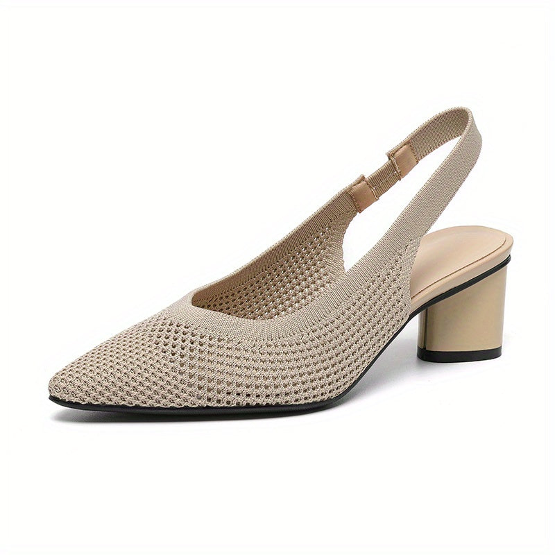 Vivienne - Woven Slingback Block Heels