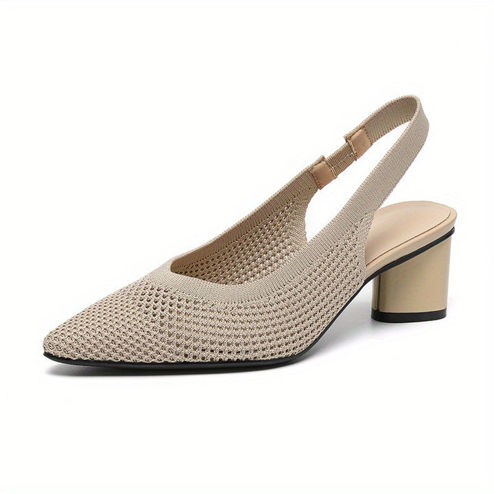 Vivienne - Woven Slingback Block Heels