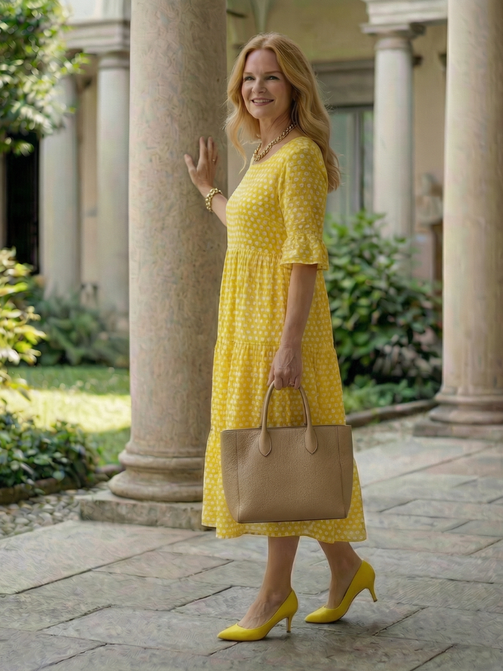 Arlo | Polka Dot Tiered Midi Dress
