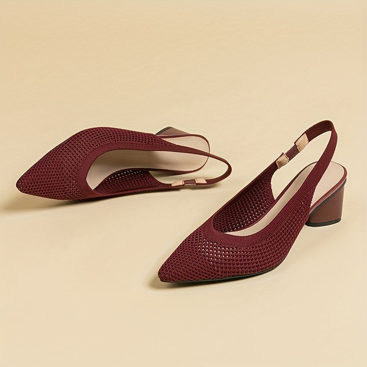 Vivienne - Woven Slingback Block Heels