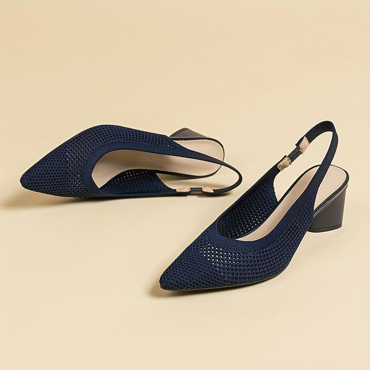 Vivienne - Woven Slingback Block Heels