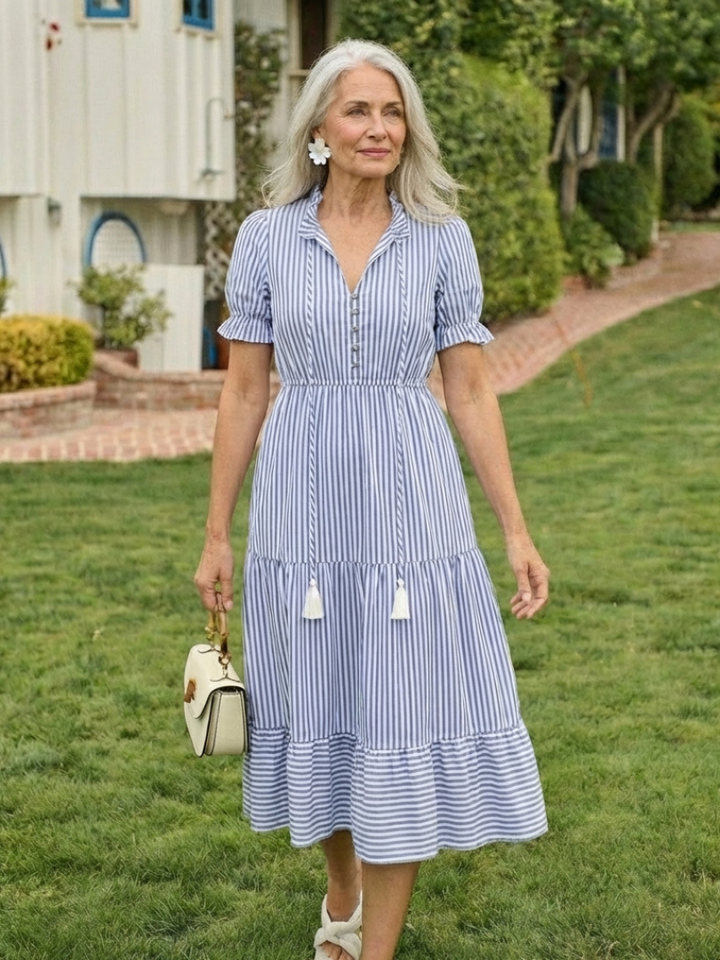 Dakota - V-Neck Layered Tiered Midi Dress