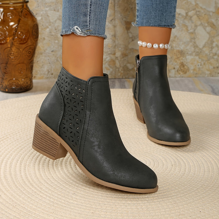 Mila - Block Heel Ankle Boots