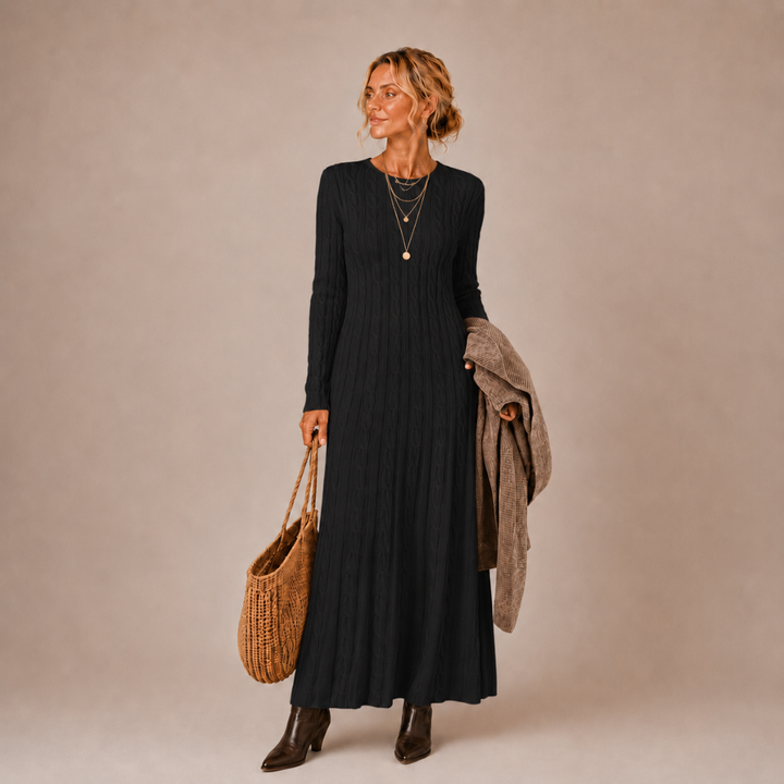 Aria - Cable Knit Maxi Dress