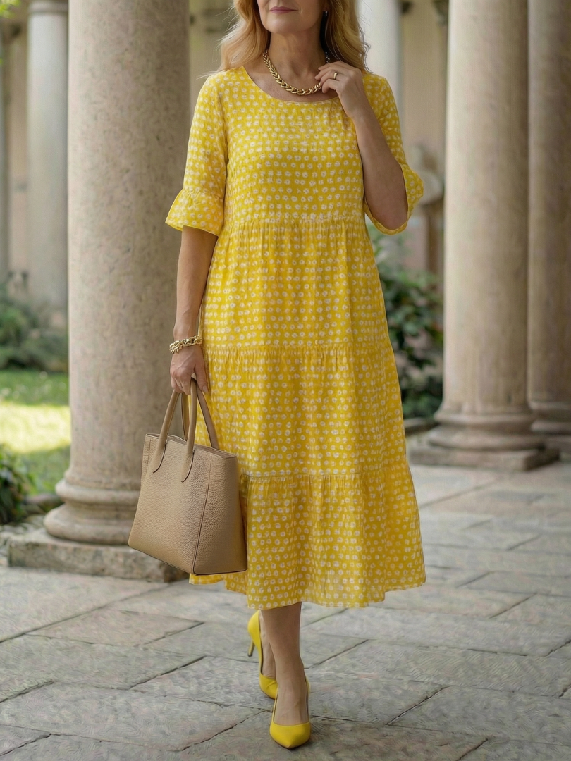 Arlo | Polka Dot Tiered Midi Dress