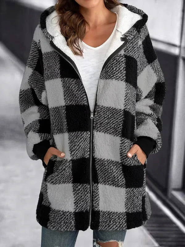 Sarah - Oversized Plaid Coat