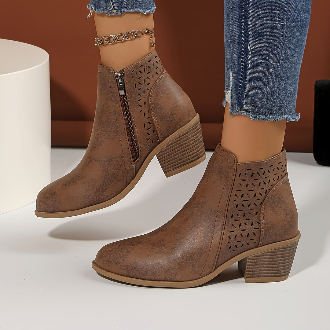 Mila - Block Heel Ankle Boots