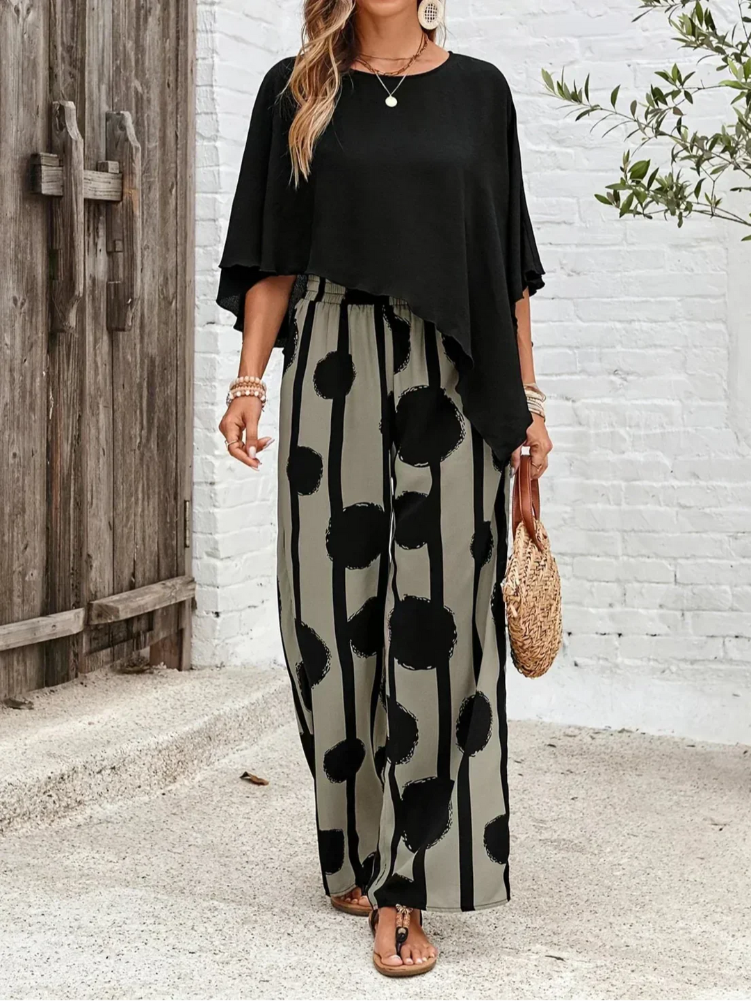 Kalliope - Elastic Waist Two-Piece Set