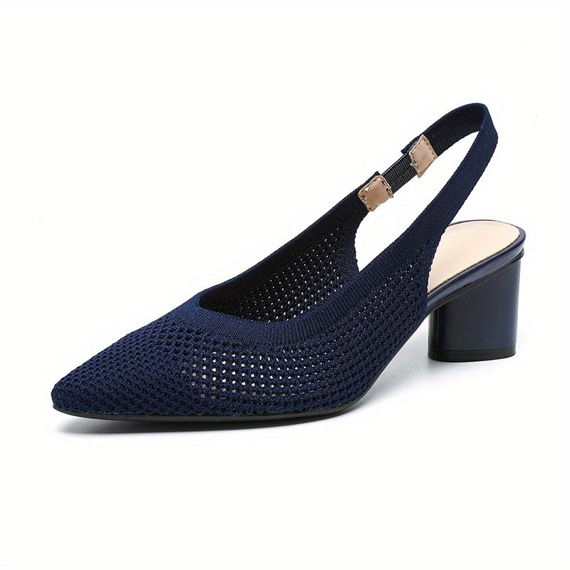 Vivienne - Woven Slingback Block Heels