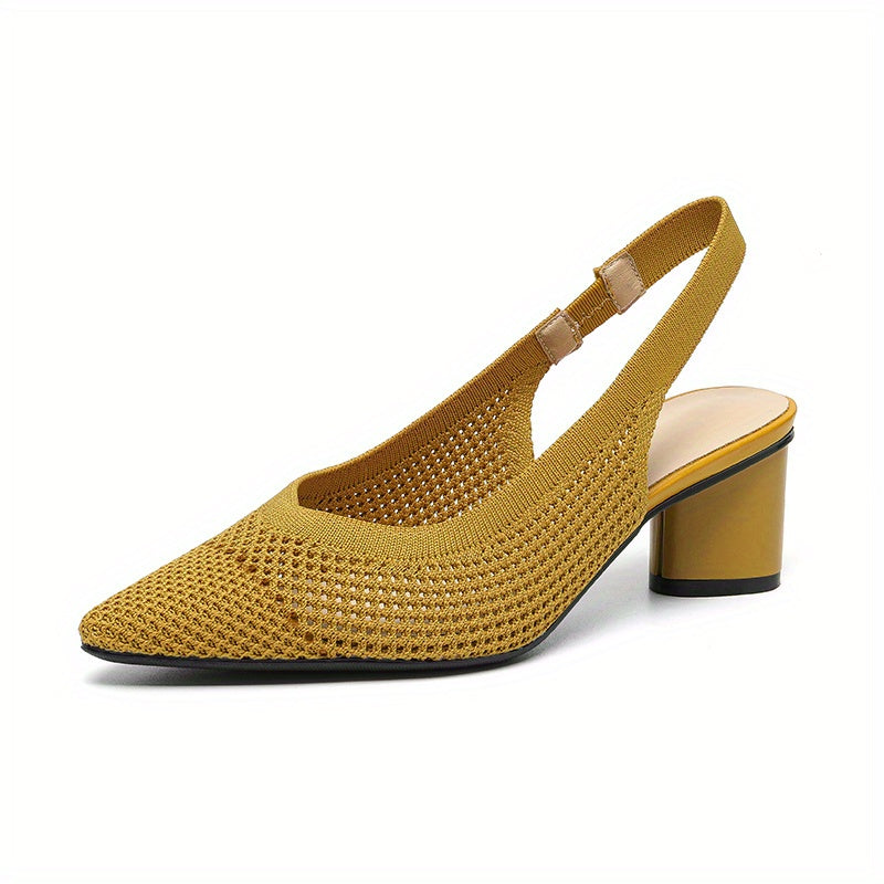 Vivienne - Woven Slingback Block Heels