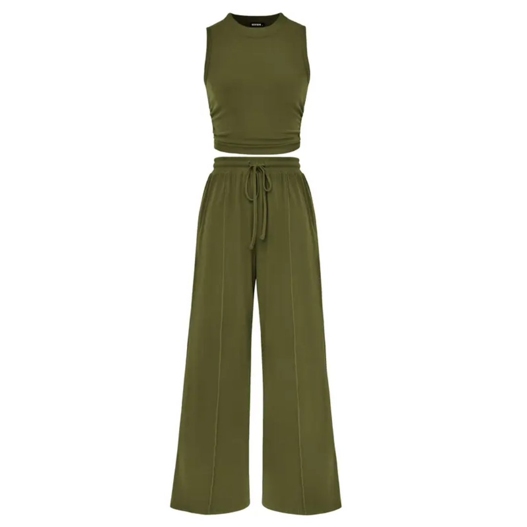 Nella - Ribbed Knit Sleeveless Lounge Set