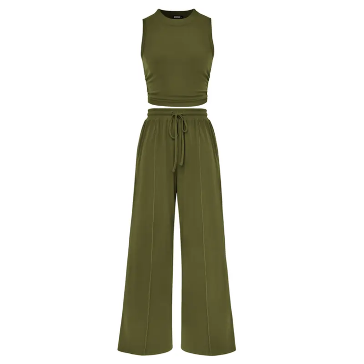 Nella - Ribbed Knit Sleeveless Lounge Set