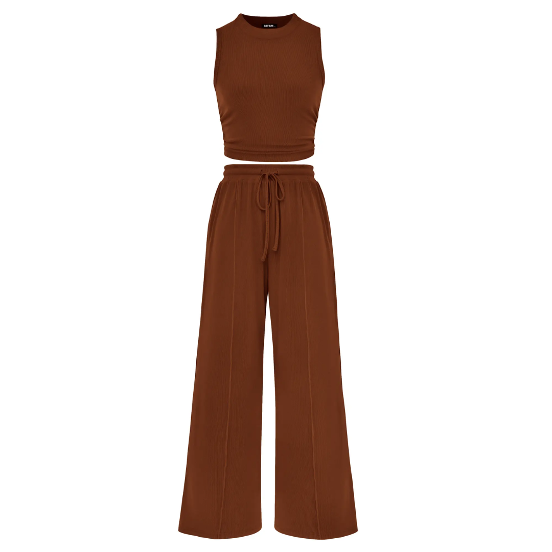Nella - Ribbed Knit Sleeveless Lounge Set