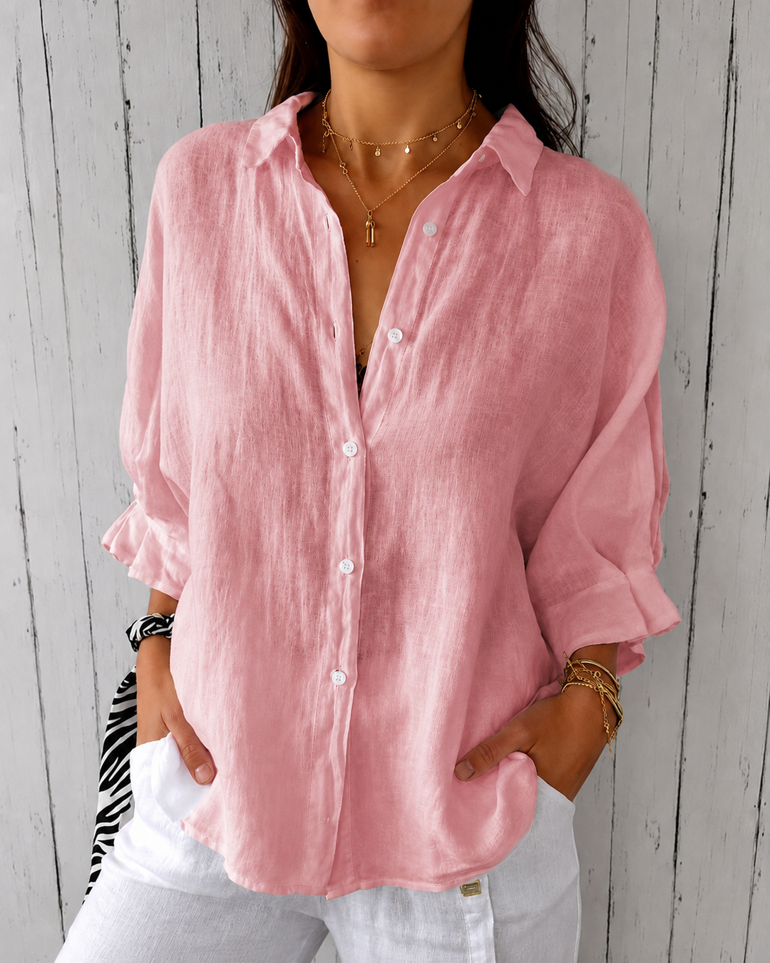Selena - Lace-Up Back Shirt