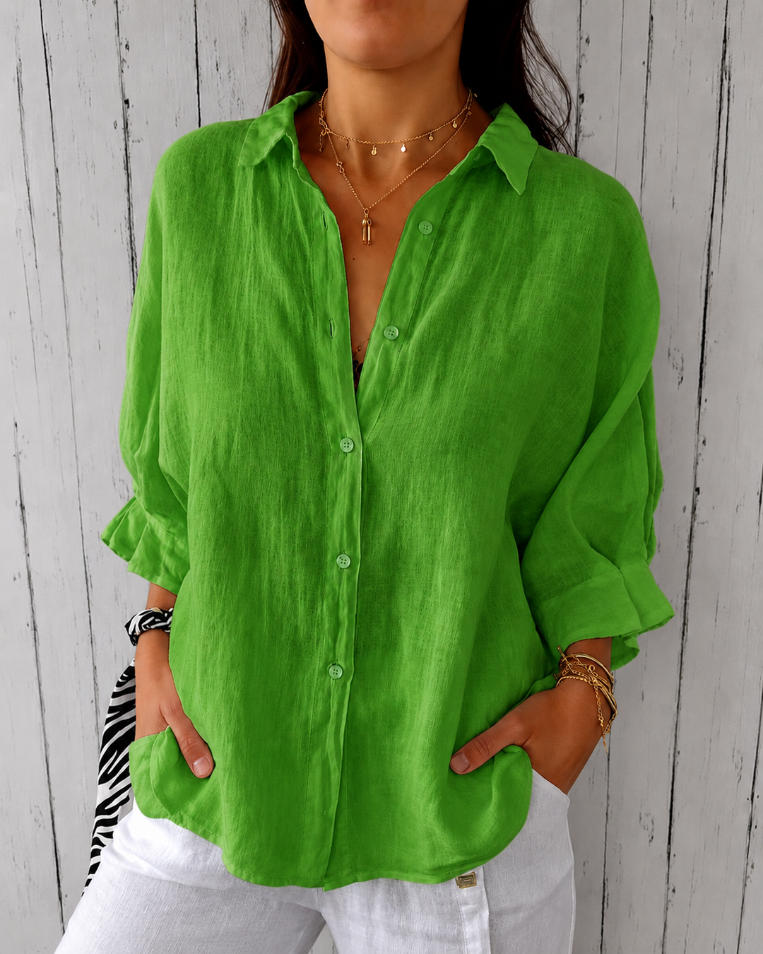 Selena - Lace-Up Back Shirt