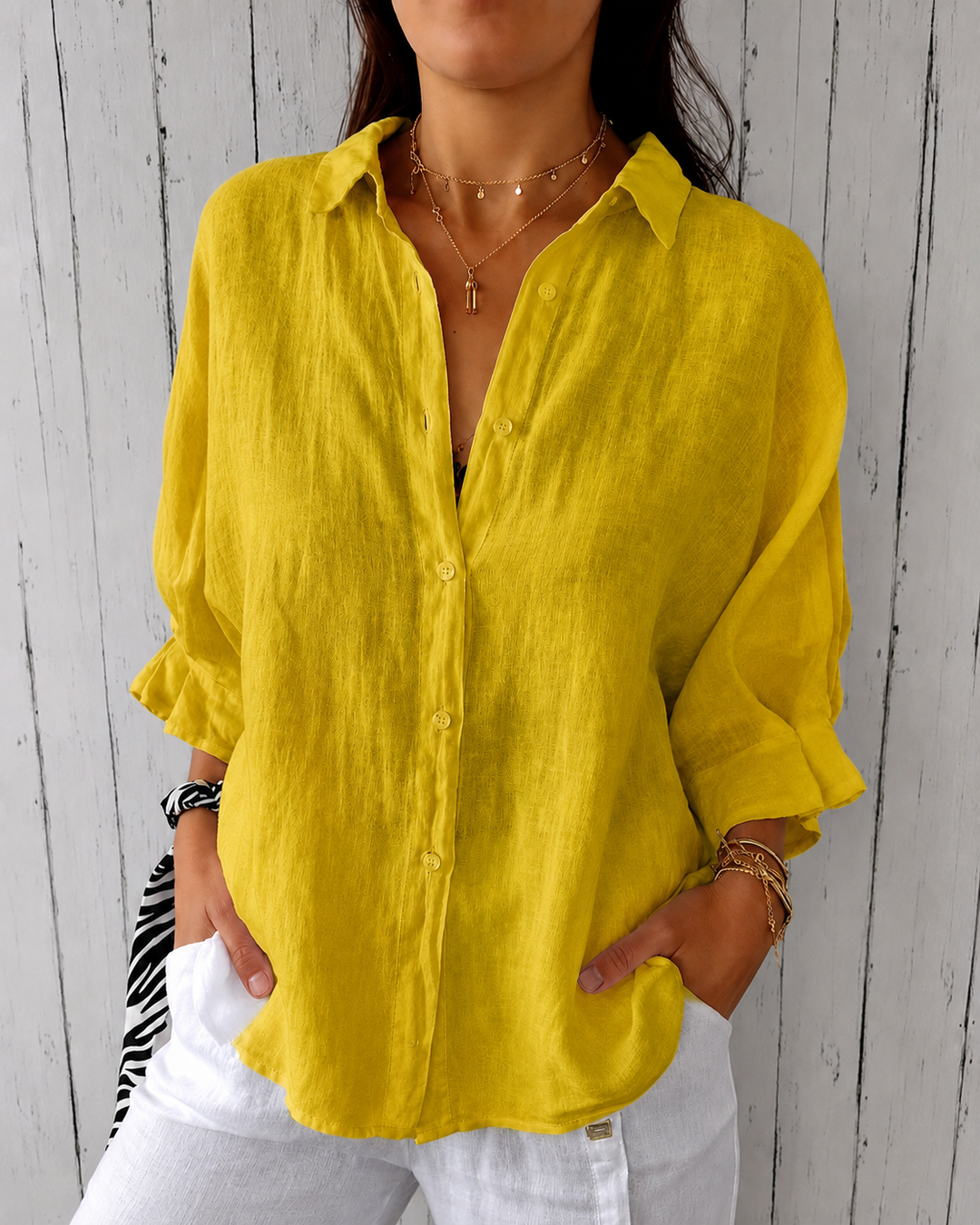 Selena - Lace-Up Back Shirt