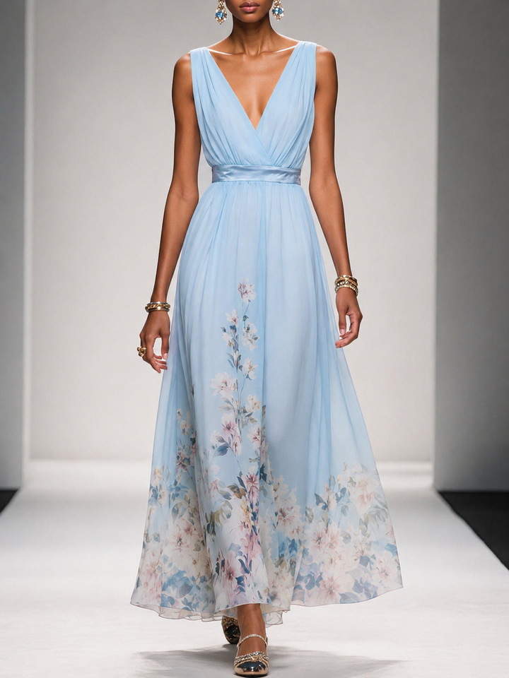 Mica - Sleeveless Floral Maxi Dress