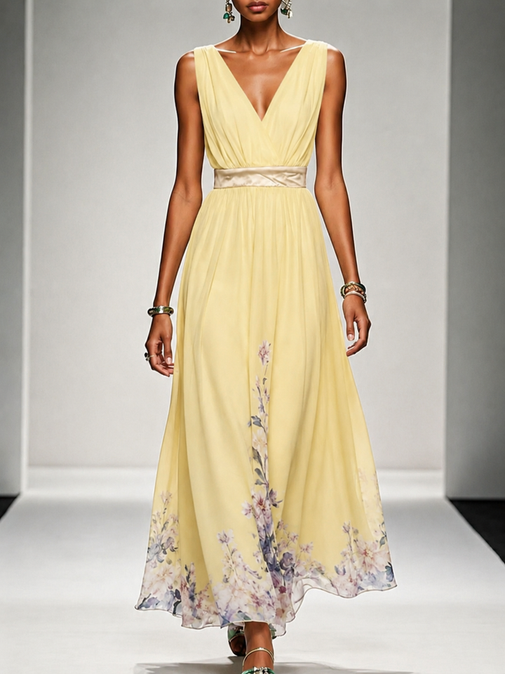 Mica - Sleeveless Floral Maxi Dress