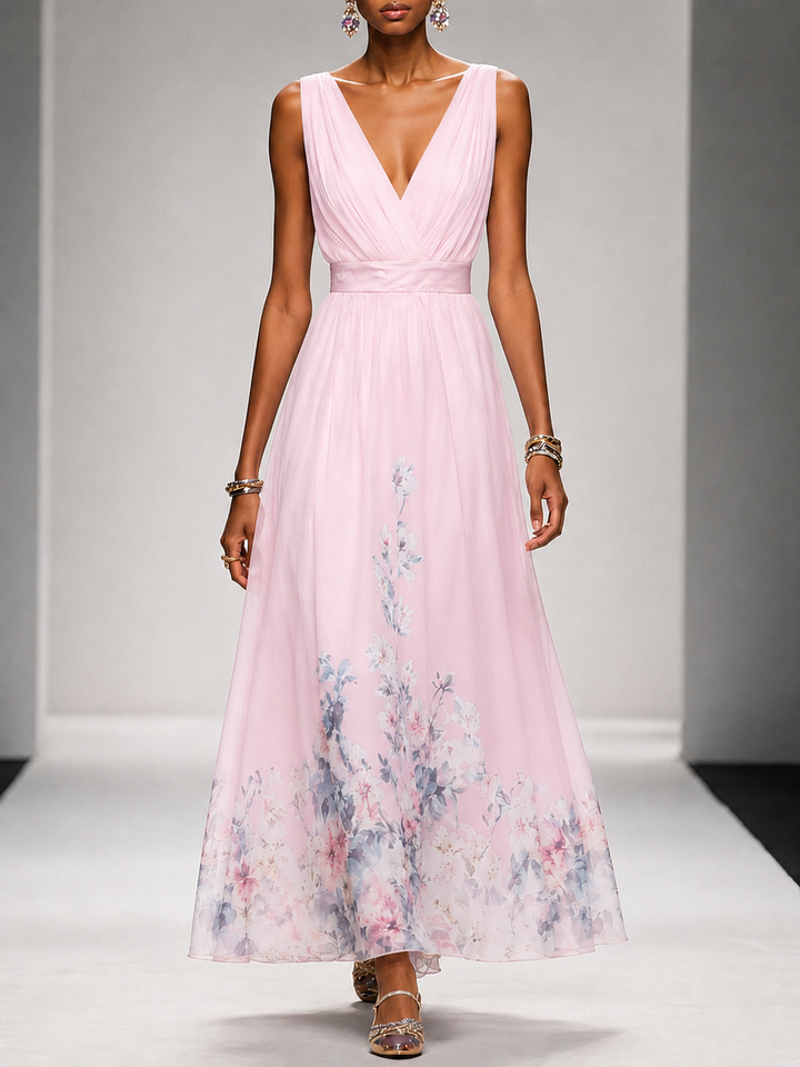 Mica - Sleeveless Floral Maxi Dress